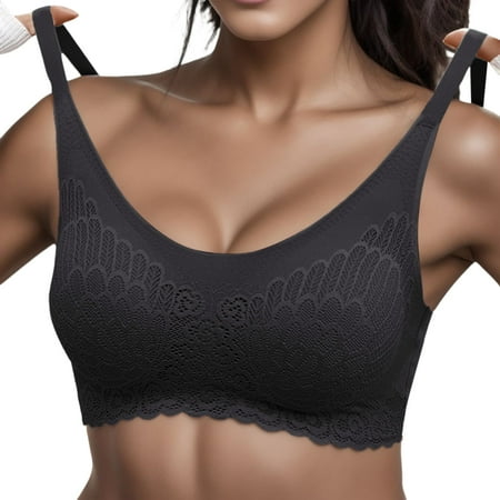Woman Lace Thin Underwear Sports Bra High Support Female Transparent Bras for Womens Sports Bras Women Lacey Womens Bras No Underwire Front Closure Bralette for Ladies