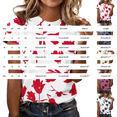 thumbnail image 3 of Short Sleeve Tops for Women Casual Neck Shirts Blouses Summer Womens Tshirts Red M, 3 of 4