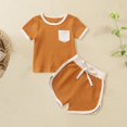 thumbnail image 2 of Sngxgn Toddler Baby Girl Clothes Outfits Solid Long Sleeve Sweatshirt Tops + Pants Set(Gold,110), 2 of 6