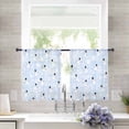 thumbnail image 3 of Light Blue Christmas Sheer Curtains 45 Inch Length 2 Panels Set, Semi Transparent Voile Rod Pocket Curtains for Living Dining Room Bedroom Drapes Xmas Snowflake Snowman, 3 of 8