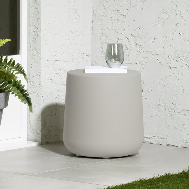 South Shore Dalya Round Outdoor Side Table, in Greige