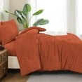 thumbnail image 3 of ANGENIA Bed in a Bag Queen, 7 Pieces Burnt Orange Bedding Comforter Sets for Queen Bed, Boho Cozy Fluffy Tufted Bed Sets with Comforter, Sheets, Pillowcases & Shams, 3 of 7