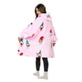 thumbnail image 2 of Solaris Oversized Hoodie Blanket Sweatshirt,Super Soft Warm Comfortable Sherpa Giant Pullover with Large Front Pocket,for Adults Men Women Teenagers, Pink Xmas Dwarf, 2 of 7
