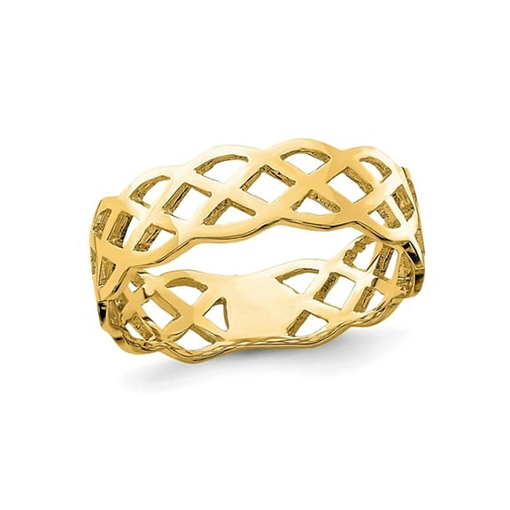 Gem & Harmony 14K Yellow Gold Polished Weave Ring for Women