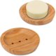 thumbnail image 1 of Jabonera de madera de bambú natural de 2 piezas, para cocina, baño, esponja, jabón, esponjas y más, 1 of 5