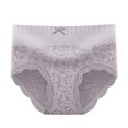 thumbnail image 1 of Gibobby Ropa interior mujer algodón Ropa interior de triángulo de cintura media con borde de encaje cómodo para mujer(Morado，Talla única), 1 of 3