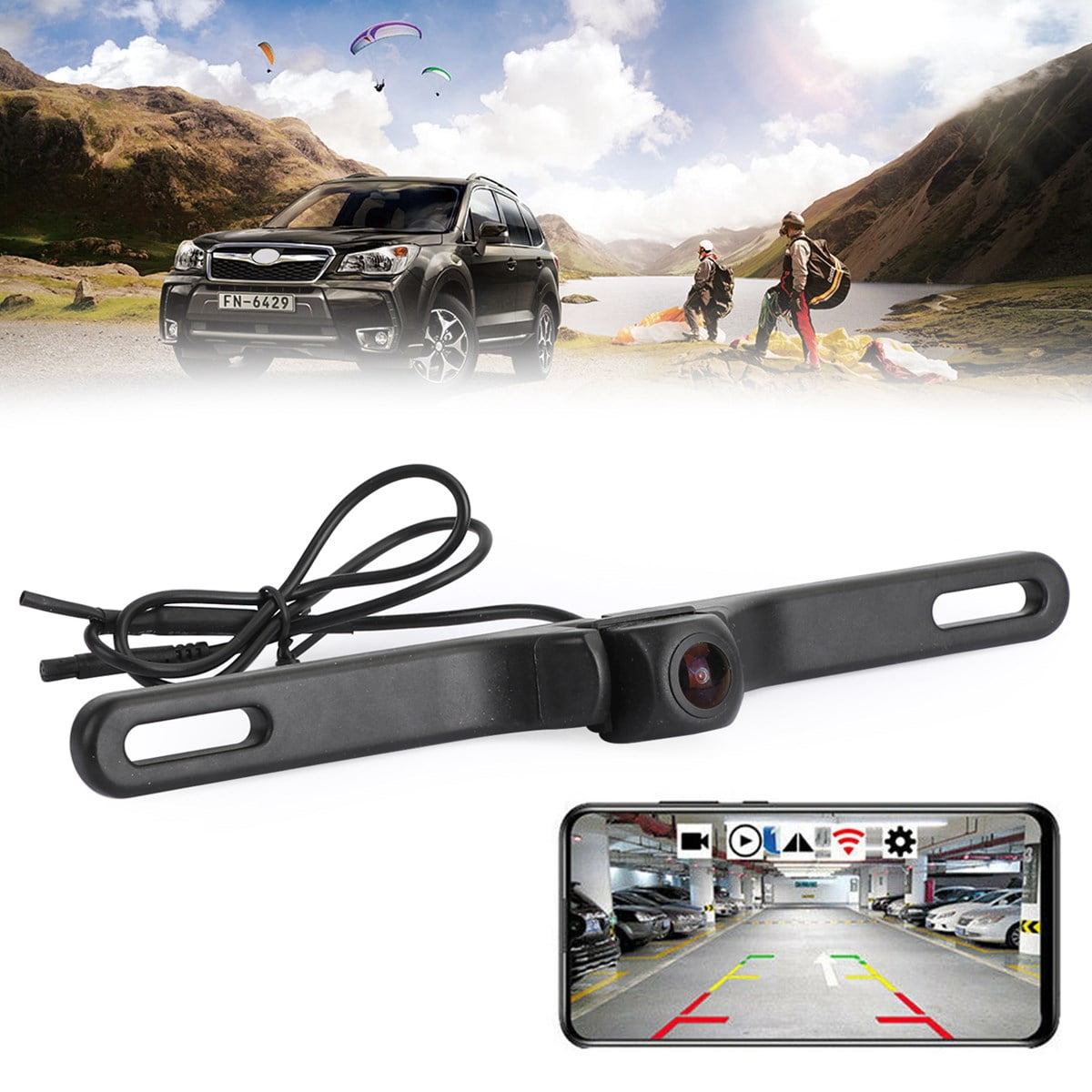 Waterproof WiFi Car SUV Backup Camera Video Rearview Transmitter iPhone Android 
