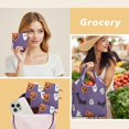 thumbnail image 6 of 5 Pack Foldable Shopping Bag,Purple Halloween Ghosts Skulls and Bats Reusable Grocery Bags with Pockets,Large Reusable Tote Bags with Handles Waterproof & Lightweight, 6 of 6
