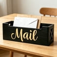 thumbnail image 6 of NWOKYZGH Black Wooden Mail Organizer Desktop Letter Storage Box Mail Sorter for Home office Entryway Countertop Desk Organization, 6 of 6