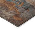 thumbnail image 7 of HomeRoots 623440 8 x 10 ft. Teal, Blue & Copper Abstract Washable Transitional Indoor & Outdoor Rectangle Area Rug, 7 of 7