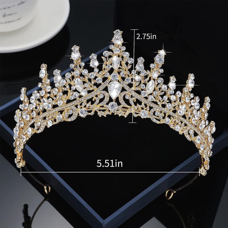 SNNROO Rose Gold Tiara and Crown for Women Crystal Queen  display picture 1