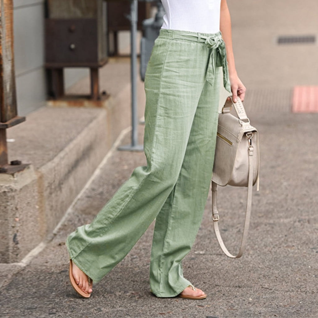 Long Pants For Women Fashion Womens Solid Bandage Loose Casual