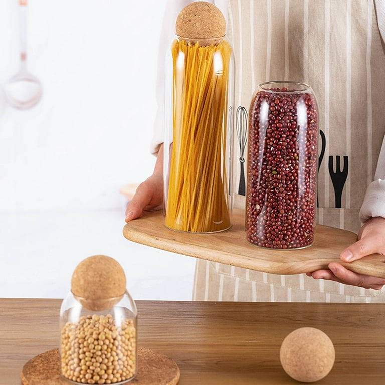 Glass Storage Container TASTAN Cork Lid Glass Storage Jars High