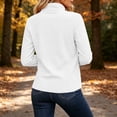 thumbnail image 6 of XUNKUSGA Fleece Jacket Women Lightweight Full Zip Up Jackets for Women with Pockets Soft Polar Warm Long Sleeve Stand Collar Womens Winter Coats Fashion Winter Fall Outerwear White L, 6 of 7