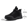 thumbnail image 4 of Fittington Men's Walking Hiking Shoes Outdoor Trekking Athletic shoes Arch Support | Reflective Safety Feature | Jet Black, 4 of 10