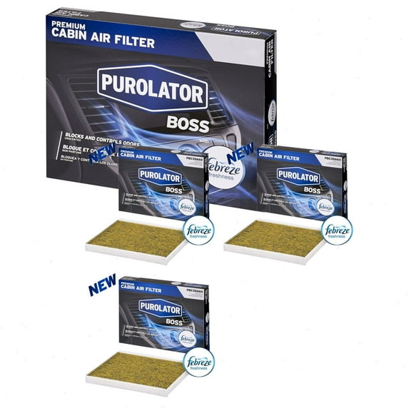3 pc Purolator BOSS PBC35660 Cabin Air Filters for HVAC Heating Ventilation Air Conditioning Vent Filters