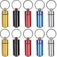 thumbnail image 1 of Jinsinto 10pcs Waterproof Aluminum Pill Box Bottle Holder Container With Keychain, 1 of 4