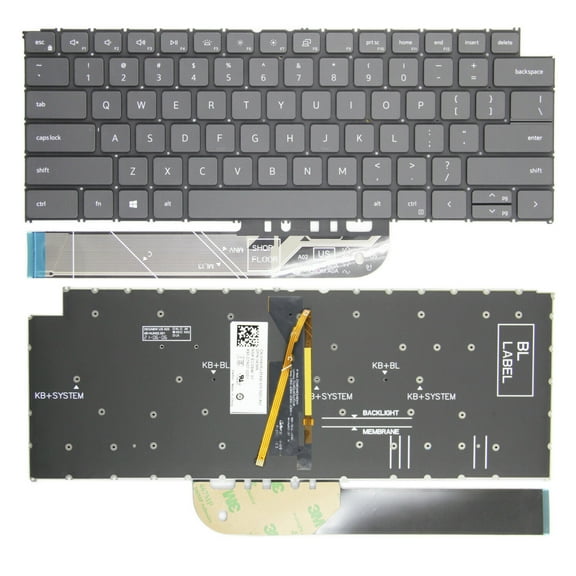 New US Black English Backlit Laptop Keyboard (Without palmrest) for Dell Inspiron 13 5320