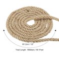 thumbnail image 2 of Unique Bargains 1/2 Inch 59.1 Feet Jute Rope Natural Manila Rope 4 Strand Twisted Thick Heavy Twine Rope, 2 of 5