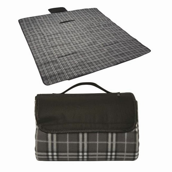 Debco B9074 St. Moritz Picnic Blanket Black  White Gingham