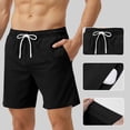 thumbnail image 2 of Swuxness Men Solid Color Swim Trunks Drawstring Pocket Pants Short Wicking Sports Lined Breathable, 2 of 5