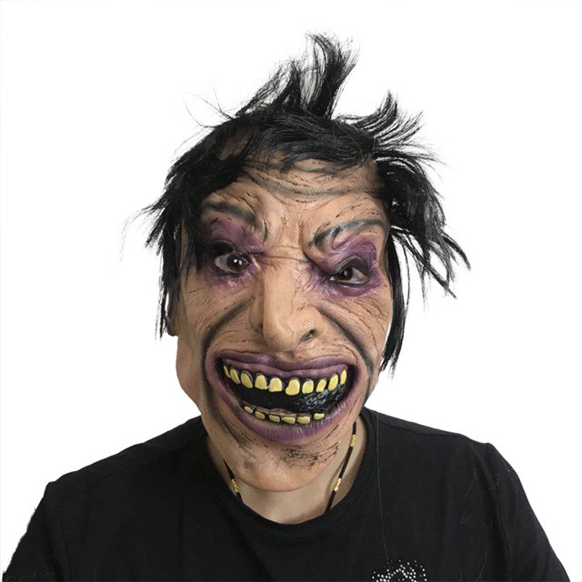 Máscara de demonio de resina para Halloween, cara aterradora y espeluznante para adultos
