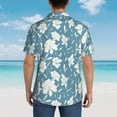 thumbnail image 6 of Balery Lilies Flowers Print Men's Hawaiian Shirts Short Sleeve Beach Shirt Relaxed Fit Vacation Button Down Shirts-Large, 6 of 9