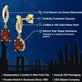 thumbnail image 2 of Gem Stone King 10K Yellow Gold Red Garnet and Lab Grown Diamond Stud Dangle Earrings for Women | 2.67 Cttw | Gemstone January Birthstone | Pear Shape 8X6MM, 2 of 6