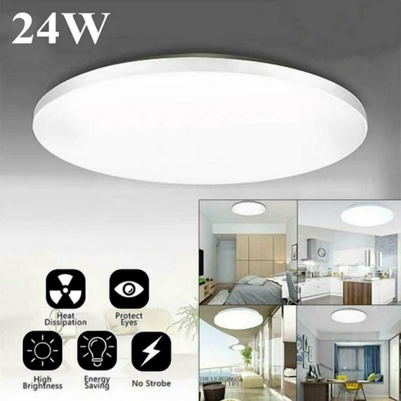 24W Led Ceiling Light Round Panel Down Lights Kitchen Living Room Wall Lamp Usa