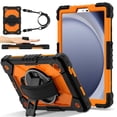 thumbnail image 1 of Funda Resistente a Golpes para Samsung Galaxy Tab A11, Funda Protectora de Silicona + Capa de PC Anti Caída con Asa Giratoria de 360°, Soporte, Correa para el Hombro, Naranja, para Galaxy Tab A11, 1 of 8
