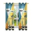 thumbnail image 7 of Yayeee Window Curtains Set of 2 for Living Room Light Filtering 63"x52", Yellow Glasses, 7 of 7