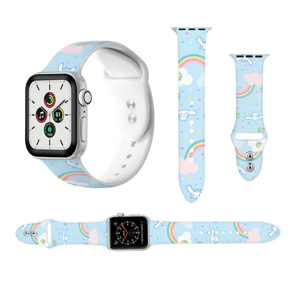 Cinnamoroll Silicone strap compatible with Apple Watch strap for men and women, soft wristband waterproof replacement sport strap for iWatch strap series 38mm/40mm