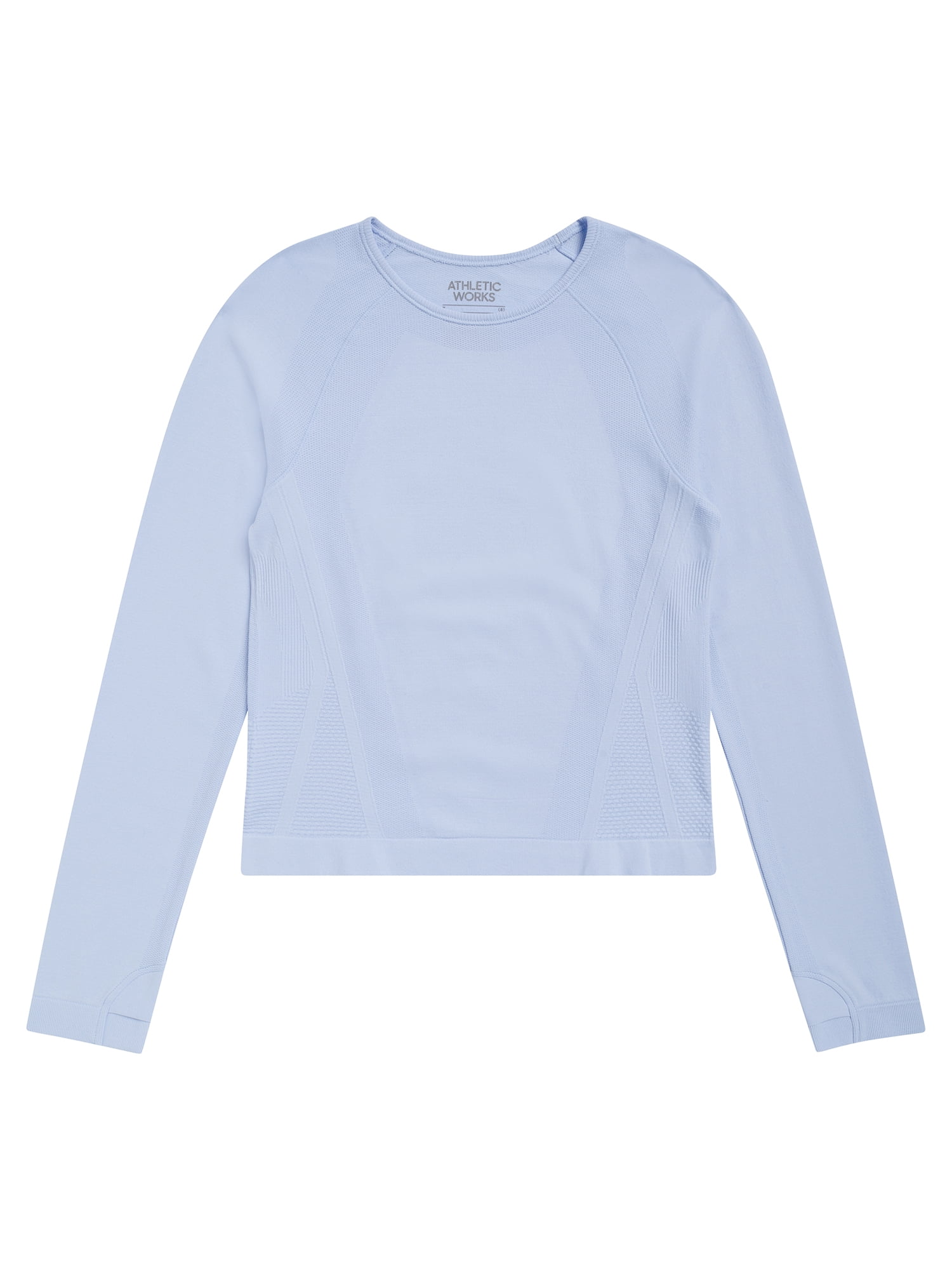 Athletic Works Girl's Active Long Sleeve Seamless Tee, 2-Pack, Sizes 4-18