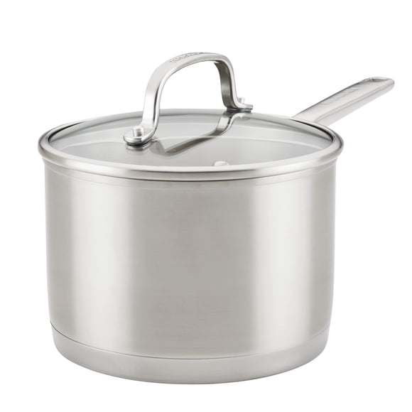 Cacerola KitchenAid de acero inoxidable cepillado de 3 litros con tapa