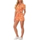 thumbnail image 1 of Conjuntos de Mujeres de Hawái de 2 Piezas, Camisa Floral de Botones y Pantalones Cortos, Ropa Casual para Vacaciones Tropicales en la Playa 2026 XS Naranja Amarillo, 1 of 6