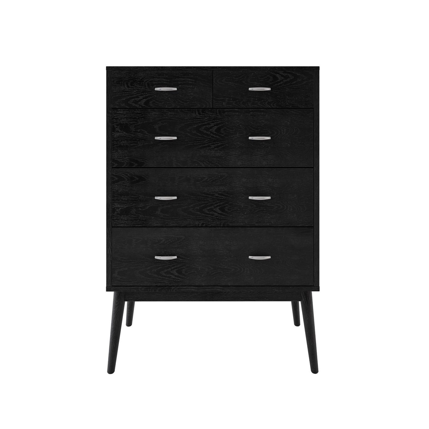 Kadyn 5 Drawer Dresser, Drawer Chest for Bedroom, Mid Century Modern Dresser with Drawer, Black Kadyn 5 Drawer Dresser, Drawer Chest for Bedroom, Mid Century Modern Dresser with Drawer, Black