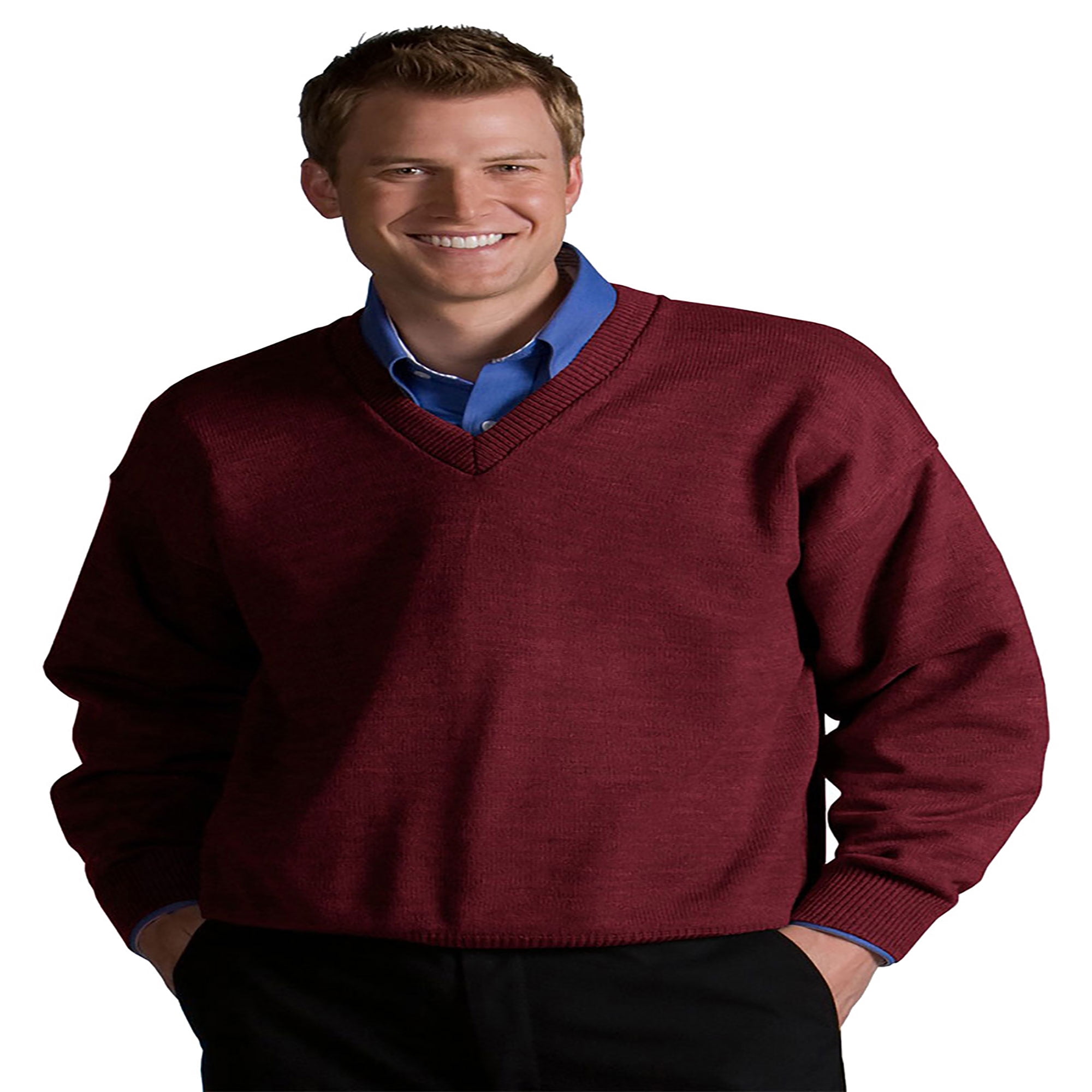 Edwards Garment Mens V-Neck Long Sleeve Fashion Jersey Stitch Sweater Edwards Garment Mens V-Neck Long Sleeve Fashion Jersey Stitch Sweater