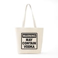 thumbnail image 6 of CafePress - Warning May Contain Vodka Tote Bag - Unisex Canvas Tote Bag, Beige, 1-Piece, 6 of 7