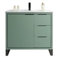thumbnail image 2 of Fine Fixtures Opulence Collection 36 in. W x 18 in. D x 33 in. H Bathroom Vanity in Mint Green with White Ceramic Sink - Black hardware, 2 of 8