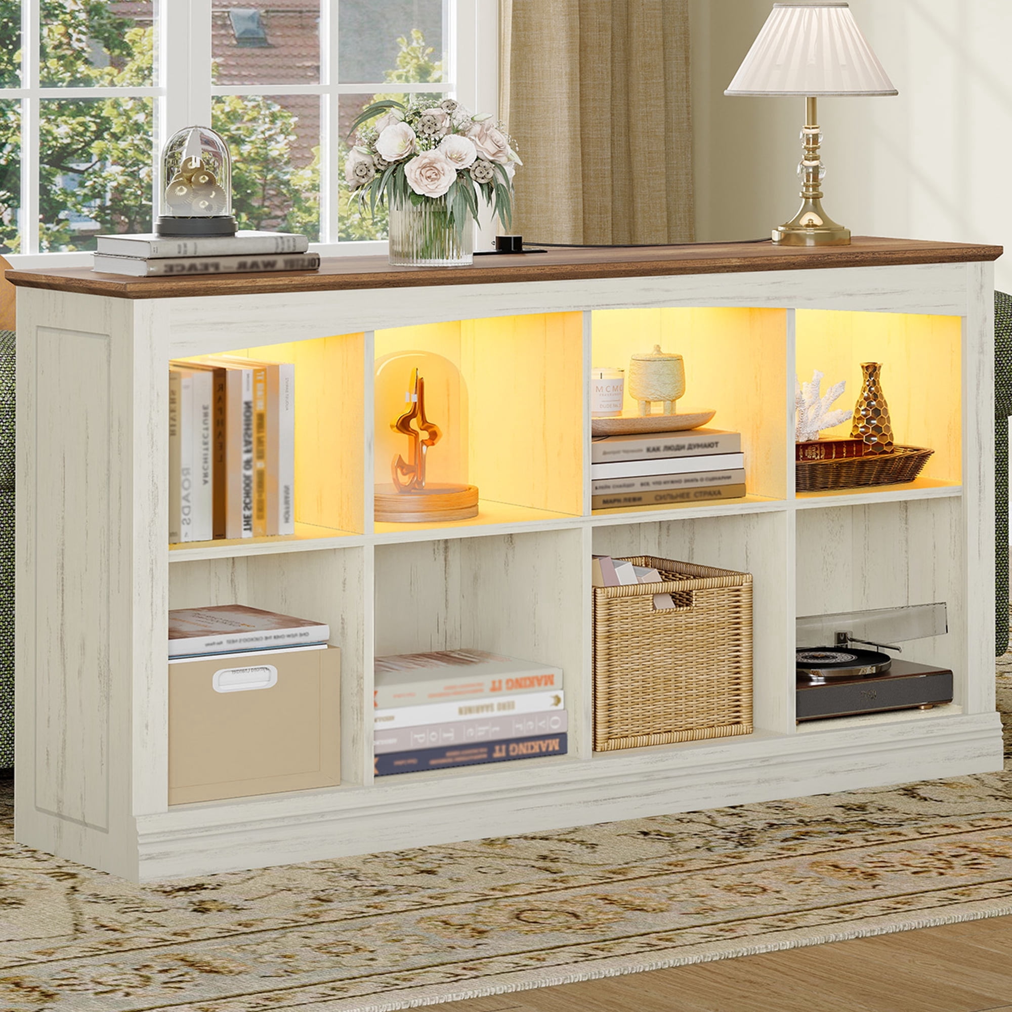 Better Homes & Gardens 8-Cube Organizer with Metal Base Espresso