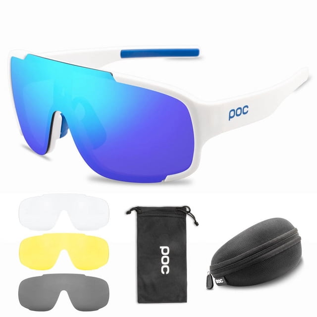 Gafas de montar con 4 lentes, gafas de ciclismo con revestimiento completo que se pueden equipar con gafas para miopía