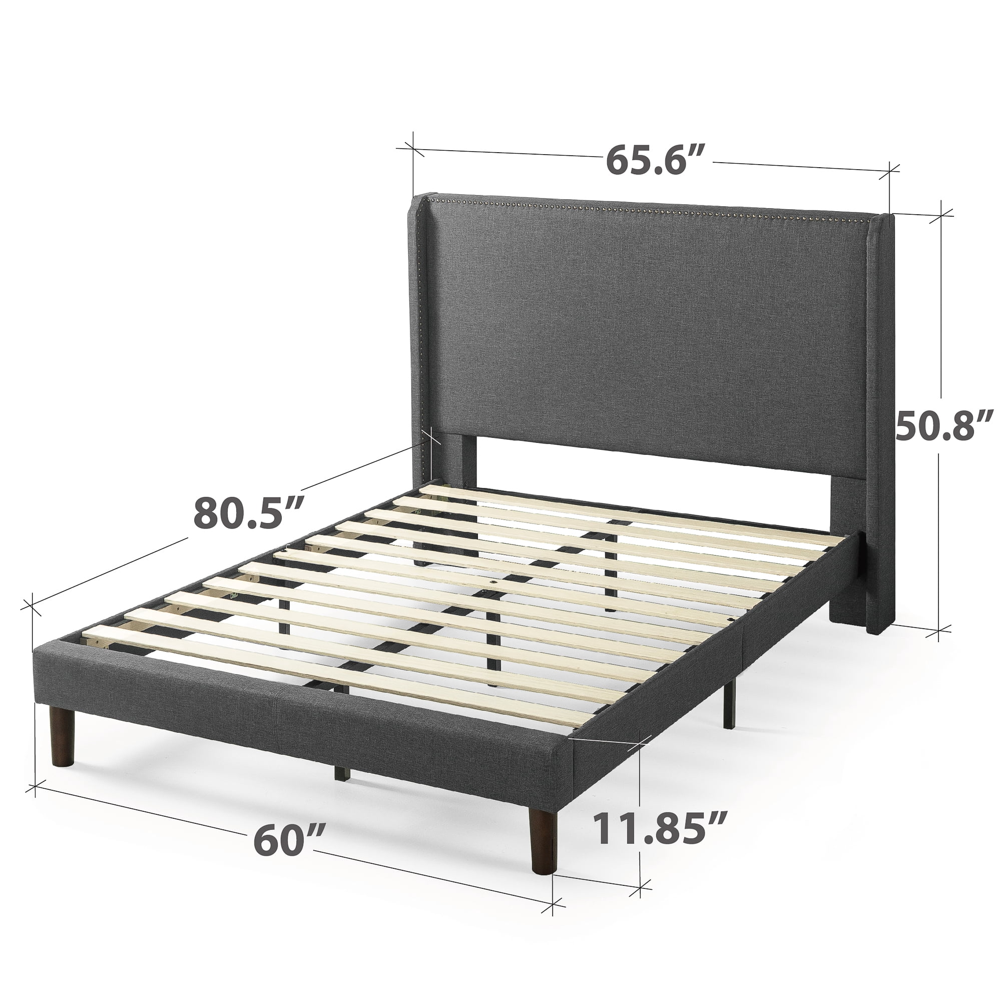 Zinus 51" Marcus Upholstered Platform Bed Frame, Queen