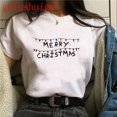 thumbnail image 2 of Camiseta de Feliz Navidad de Papá Noel para mujer, camiseta de reno navidad, camiseta de manga corta Harajuku para chica, ropa femenina de los años 90, 2 of 5