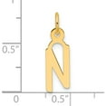 thumbnail image 4 of 14K Yellow Gold Slanted Block Letter N Initial Charm (Width 6) (Length 20) - Jbsp, 4 of 5