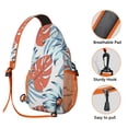 thumbnail image 3 of Hawaiian Sunset Beach Sling Backpack, Tropical Palm Tree Crossbody Bag with Summer Ocean Landscape, Minimalist Paradise Design and Boho Vibes, 3 of 6