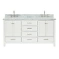 thumbnail image 2 of Ariel Cambridge 67 Inch Double Oval Sink Vanity With Carrara White Marble Countertop With 1.5 Edge In White, 2 of 10