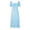 Blue, variant on Casual Women's Summer Short Sleeve Square Neck Split Tennis Midi Dress for Everyday Wear Beige M