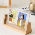 thumbnail image 2 of Transparent Wooden Acrylic Photo Frame Desk Display Card Stand Picture Display, 2 of 9