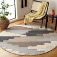 thumbnail image 2 of SAFAVIEH Kenya Comhgham Geometric Area Rug, Black/Ivory, 4' x 4' Round, 2 of 11