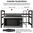thumbnail image 3 of Estante de Microondas Estantería Extensible Cocina Microondas Estante de Microondas Ajustable de 2 Niveles Estante de Cocina de microonda Estante de Almacenamiento en la Cocina con 6 Ganchos, 3 of 7